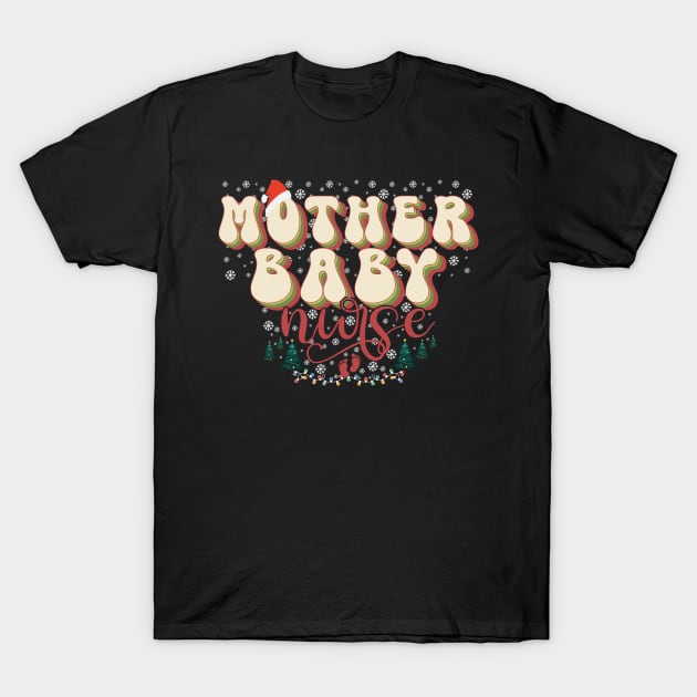 Mother Baby Nurse Christmas Postpartum Mom Baby Nursing T-Shirt by natyfineart